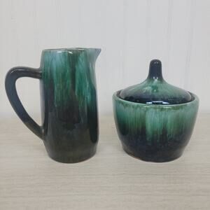 Blue Mountain Pottery Sugar Bowl and Creamer Set Canadian Ceramics